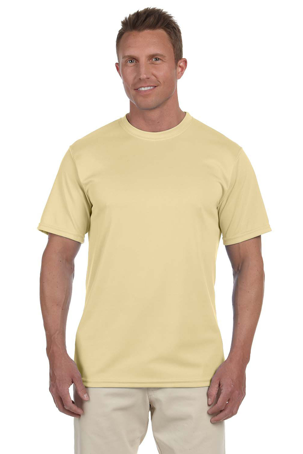 Augusta Sportswear 790 Mens Moisture Wicking Short Sleeve Crewneck T-Shirt Vegas Gold Model Front