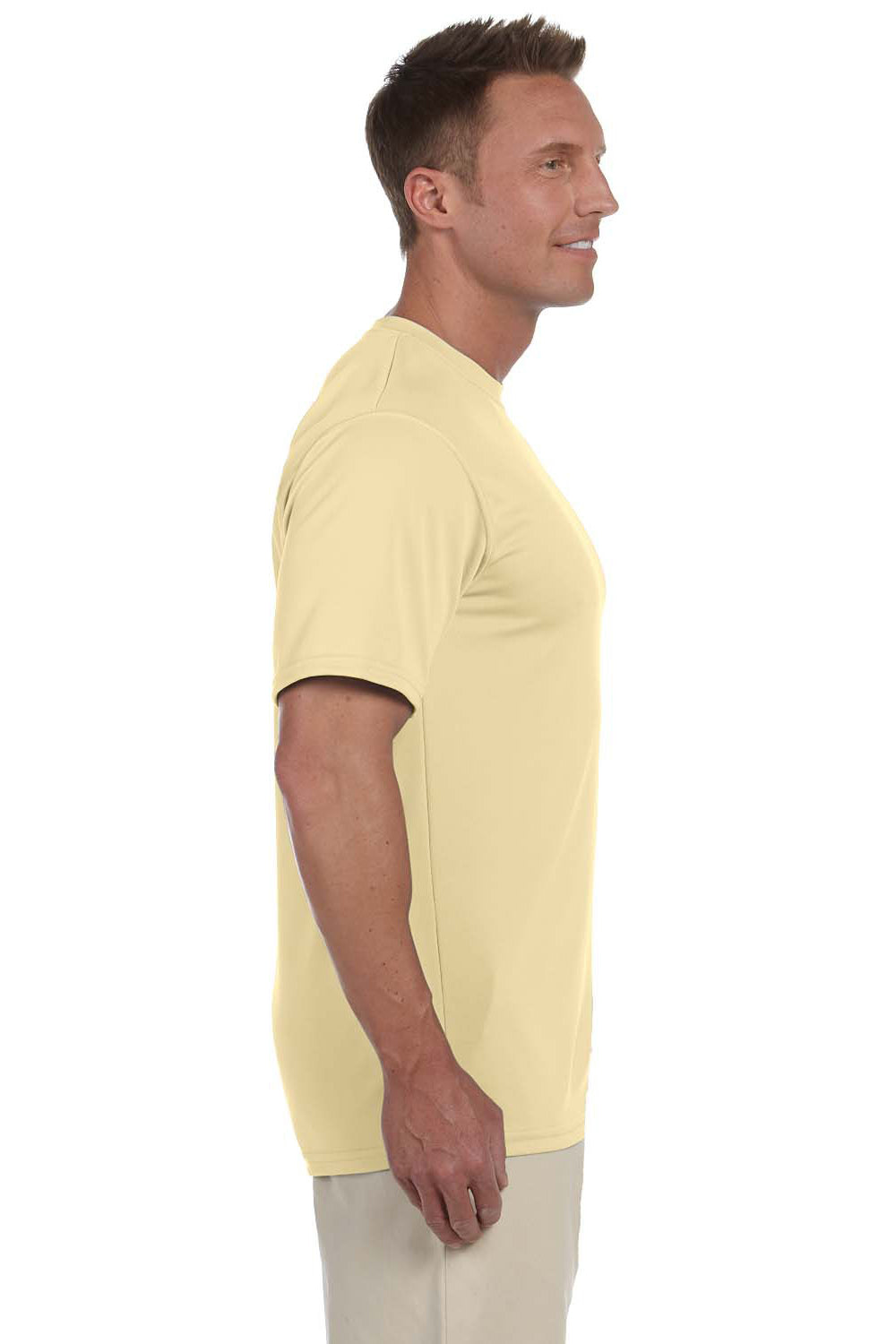 Augusta Sportswear 790 Mens Moisture Wicking Short Sleeve Crewneck T-Shirt Vegas Gold Model Side