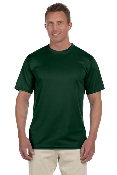 Augusta Sportswear 790 Mens Moisture Wicking Short Sleeve Crewneck T-Shirt Dark Green Model Front