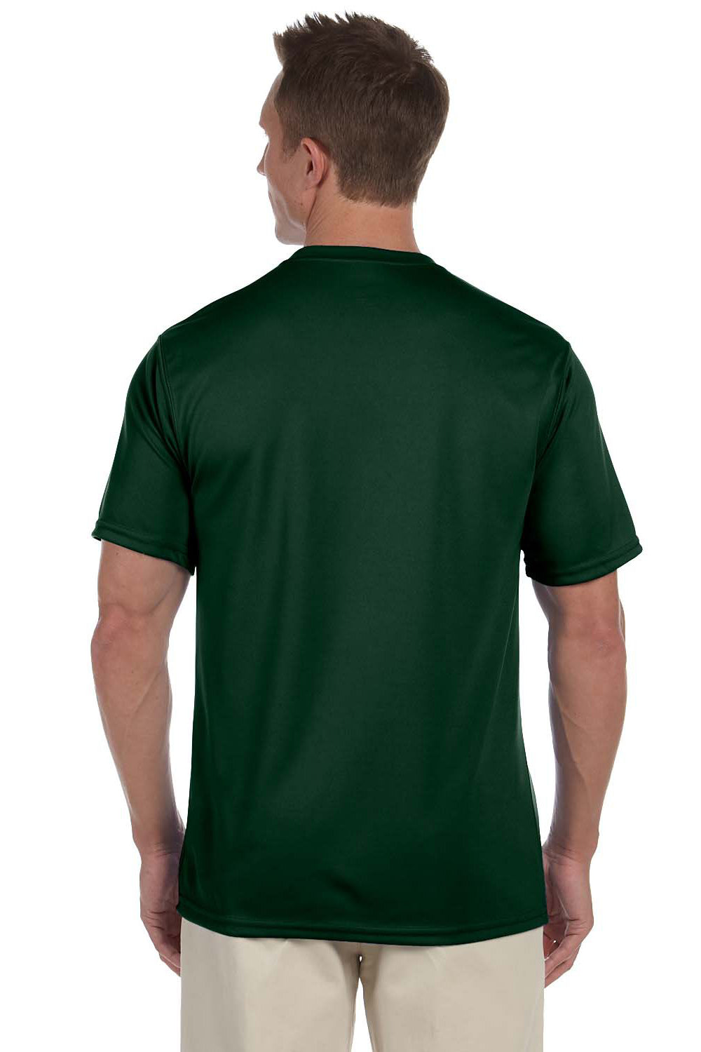 Augusta Sportswear 790 Mens Moisture Wicking Short Sleeve Crewneck T-Shirt Dark Green Model Back