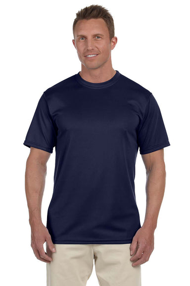 Augusta Sportswear 790 Mens Moisture Wicking Short Sleeve Crewneck T-Shirt Navy Blue Model Front