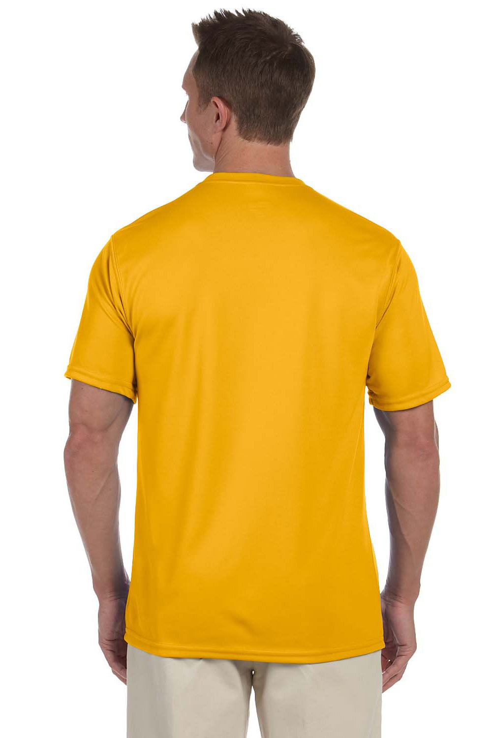 Augusta Sportswear 790 Mens Moisture Wicking Short Sleeve Crewneck T-Shirt Gold Model Back