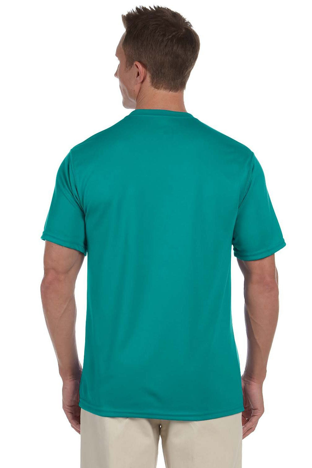 Augusta Sportswear 790 Mens Moisture Wicking Short Sleeve Crewneck T-Shirt Teal Green Model Back