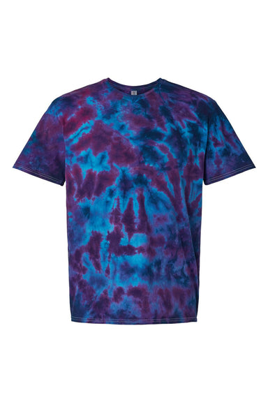 Dyenomite 640LM Mens LaMer Over Dyed Crinkle Tie Dyed Short Sleeve Crewneck T-Shirt Baltic Flat Front