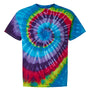 Dyenomite Mens Spiral Tie Dyed Short Sleeve Crewneck T-Shirt - Festival - NEW