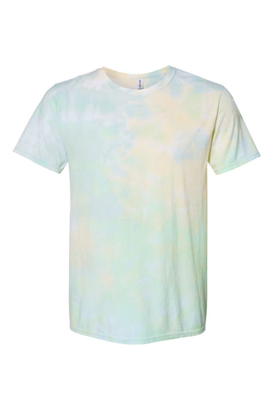 Dyenomite 650DR Mens Dream Tie Dyed Short Sleeve Crewneck T-Shirt Lemon Lime Flat Front