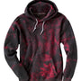 Dyenomite Mens Blended Tie Dyed Hooded Sweatshirt Hoodie - Black/Red Crystal - NEW