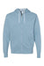 Independent Trading Company AFX90UNZ Mens Full Zip Hooded Sweatshirt Hoodie w/ Pockets Misty Blue Flat Front