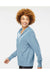 Independent Trading Co. AFX90UNZ Mens Full Zip Hooded Sweatshirt Hoodie Misty Blue Model Side