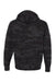 Independent Trading Company AFX90UNZ Mens Full Zip Hooded Sweatshirt Hoodie w/ Pockets Black Camo Flat Back