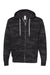 Independent Trading Company AFX90UNZ Mens Full Zip Hooded Sweatshirt Hoodie w/ Pockets Black Camo Flat Front