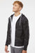 Independent Trading Company AFX90UNZ Mens Full Zip Hooded Sweatshirt Hoodie w/ Pockets Black Camo Model Side