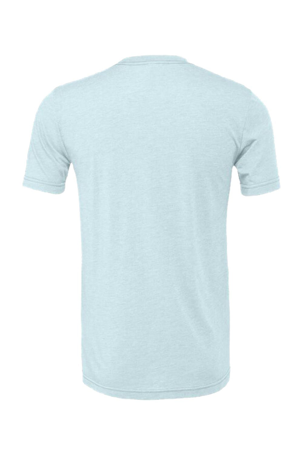 Bella + Canvas BC3001CVC/3001CVC Mens Heather CVC Short Sleeve Crewneck T-Shirt Heather Prism Ice Blue Flat Back