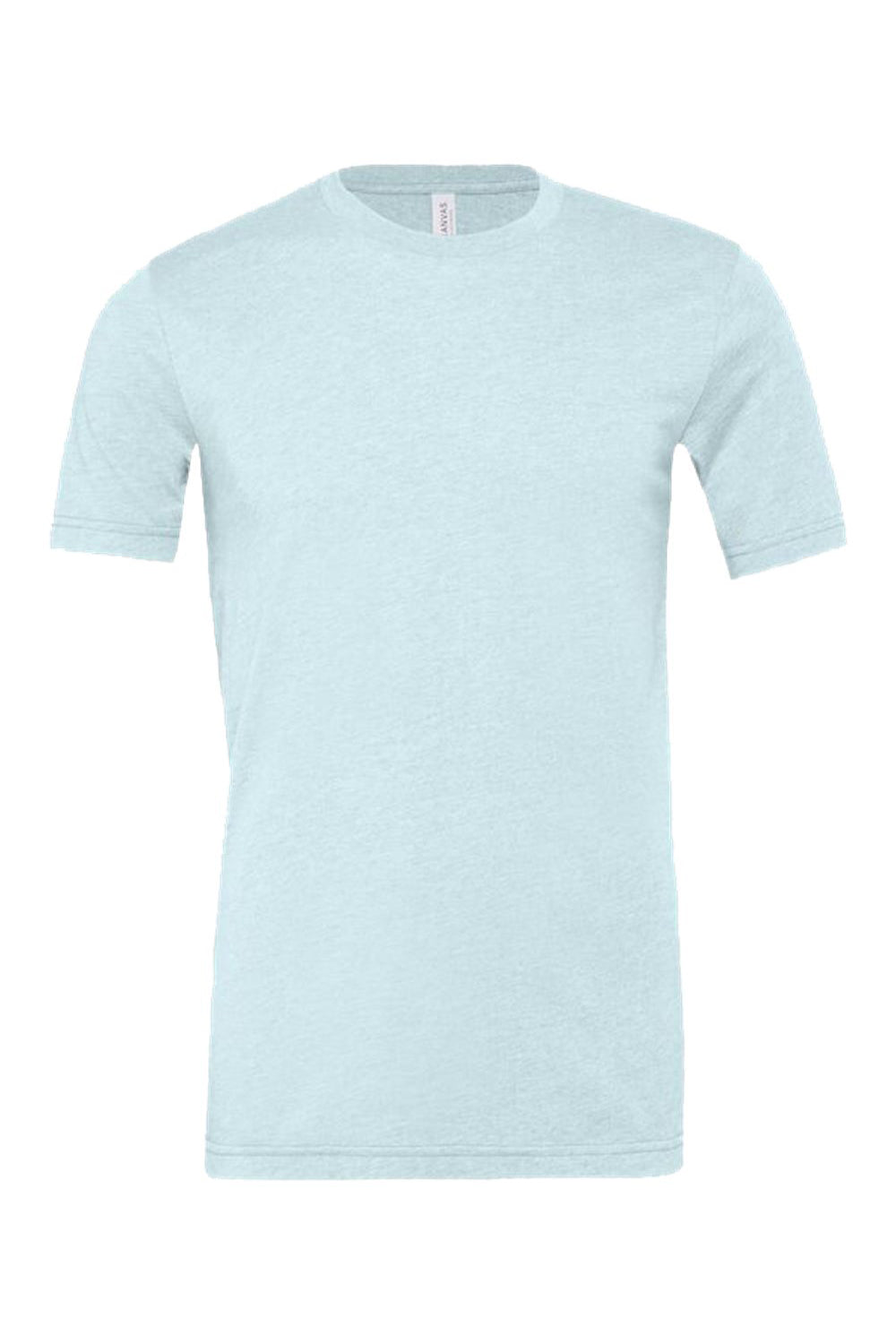 Bella + Canvas BC3001CVC/3001CVC Mens Heather CVC Short Sleeve Crewneck T-Shirt Heather Prism Ice Blue Flat Front