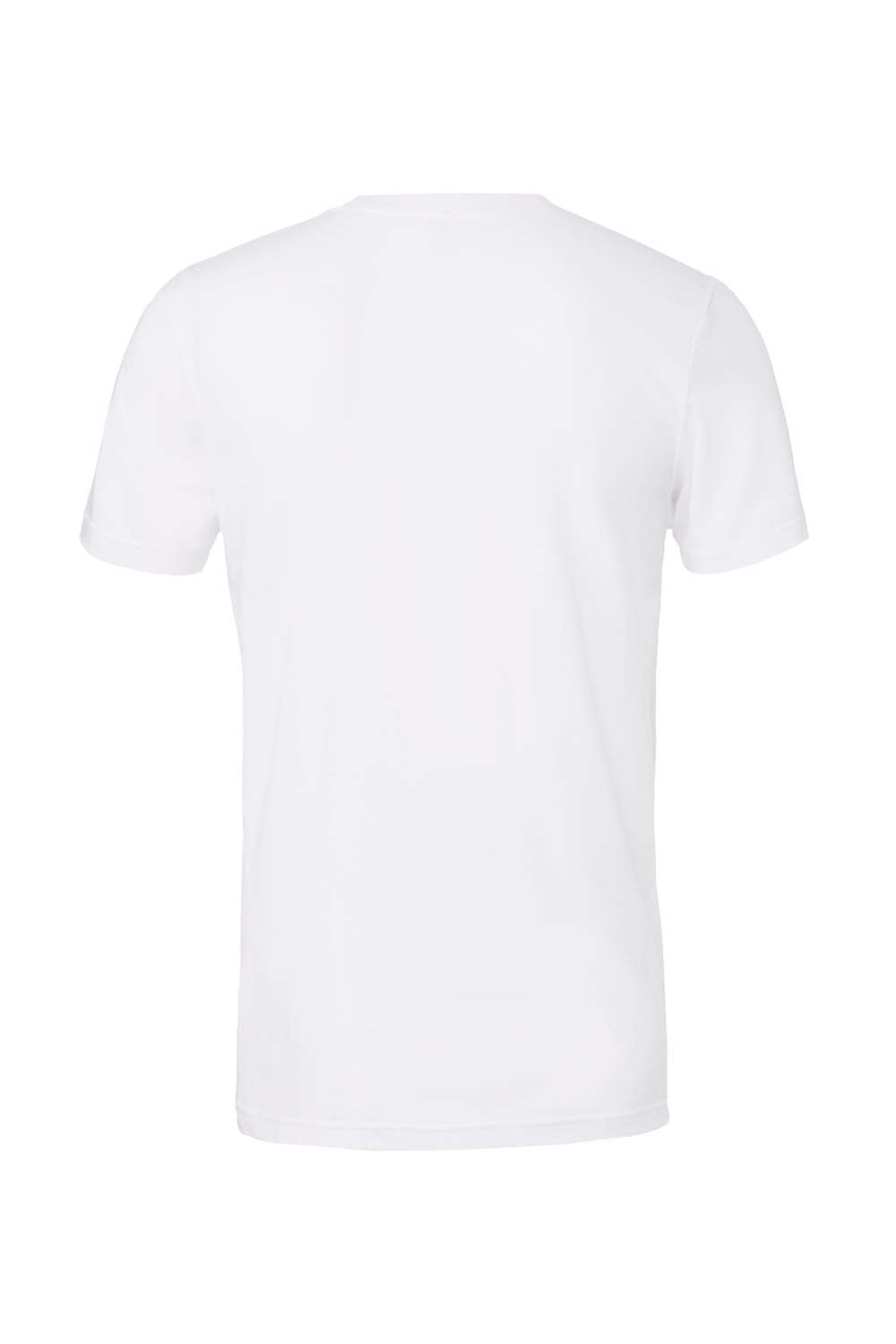 Bella + Canvas BC3001CVC/3001CVC Mens Heather CVC Short Sleeve Crewneck T-Shirt Solid White Blend Flat Back