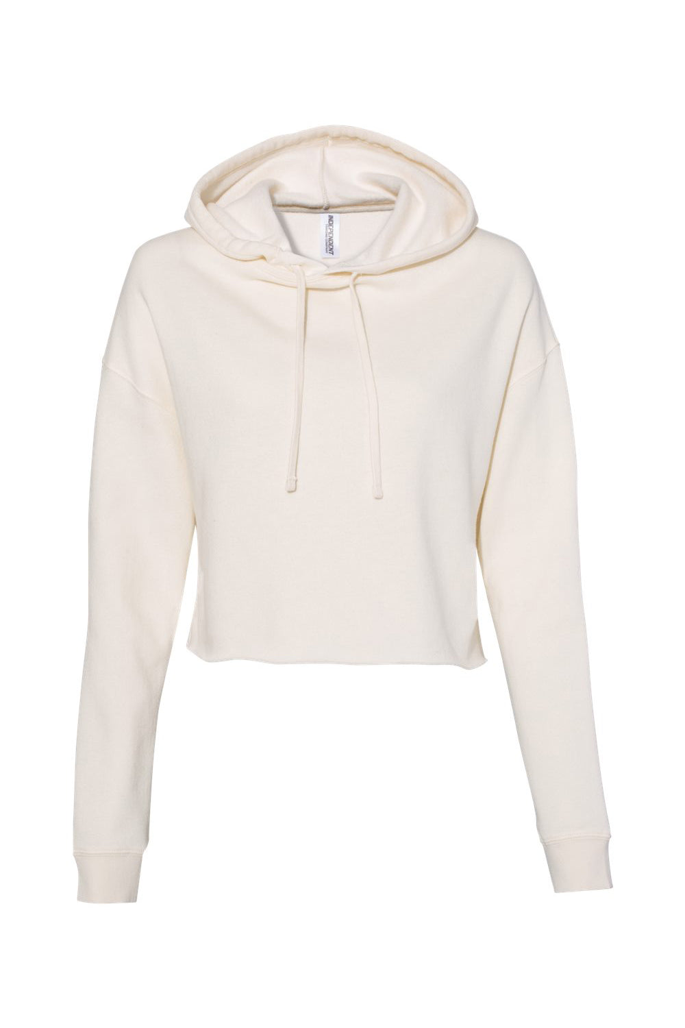 Independent Trading Company AFX64CRP Womens Crop Hooded Sweatshirt Hoodie Bone Flat Front