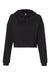 Independent Trading Company AFX64CRP Womens Crop Hooded Sweatshirt Hoodie Black Flat Front