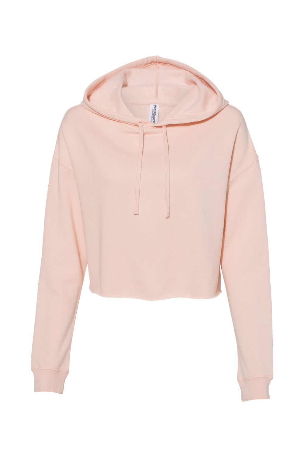 Independent Trading Co. AFX64CRP Womens Crop Hooded Sweatshirt Hoodie Blush Flat Front