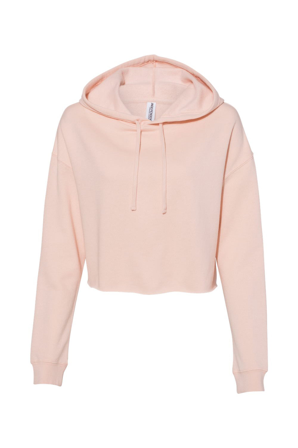 Independent Trading Company AFX64CRP Womens Crop Hooded Sweatshirt Hoodie Blush Pink Flat Front