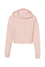 Independent Trading Company AFX64CRP Womens Crop Hooded Sweatshirt Hoodie Blush Pink Flat Front