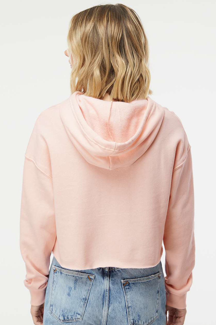 Independent Trading Company AFX64CRP Womens Crop Hooded Sweatshirt Hoodie Blush Pink Model Back