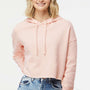 Independent Trading Company Womens Crop Hooded Sweatshirt Hoodie - Blush Pink