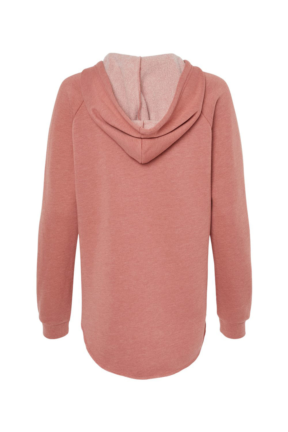 Independent Trading Company PRM2500 Womens California Wave Wash Hooded Sweatshirt Hoodie Dusty Rose Pink Flat Back