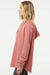 Independent Trading Company PRM2500 Womens California Wave Wash Hooded Sweatshirt Hoodie Dusty Rose Pink Model Side