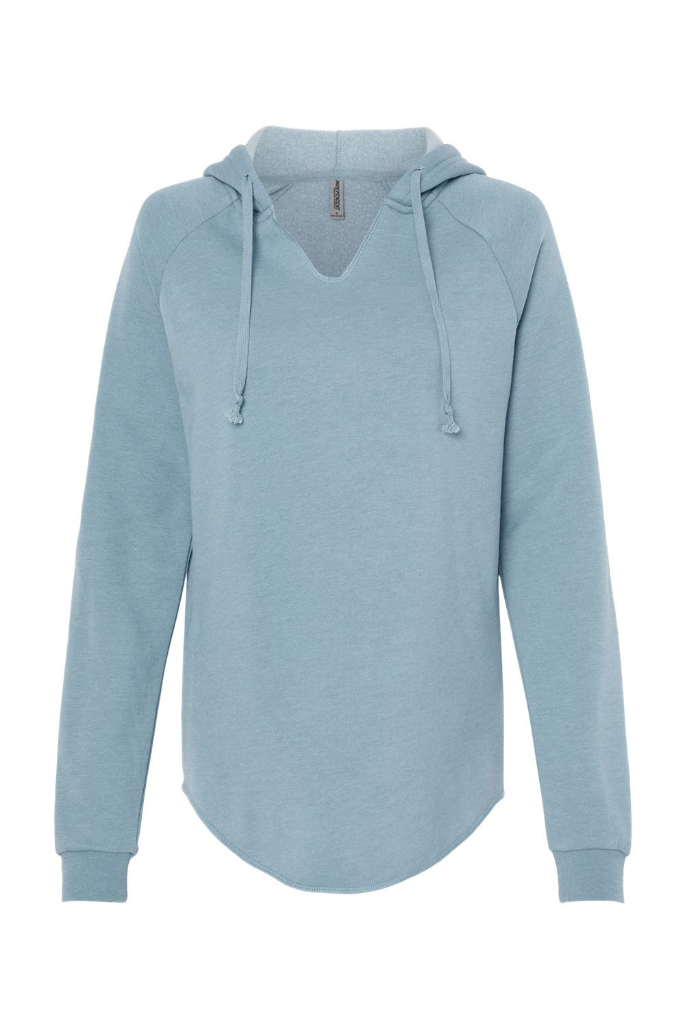 Independent Trading Co. PRM2500 Womens California Wave Wash Hooded Sweatshirt Hoodie Misty Blue Flat Front