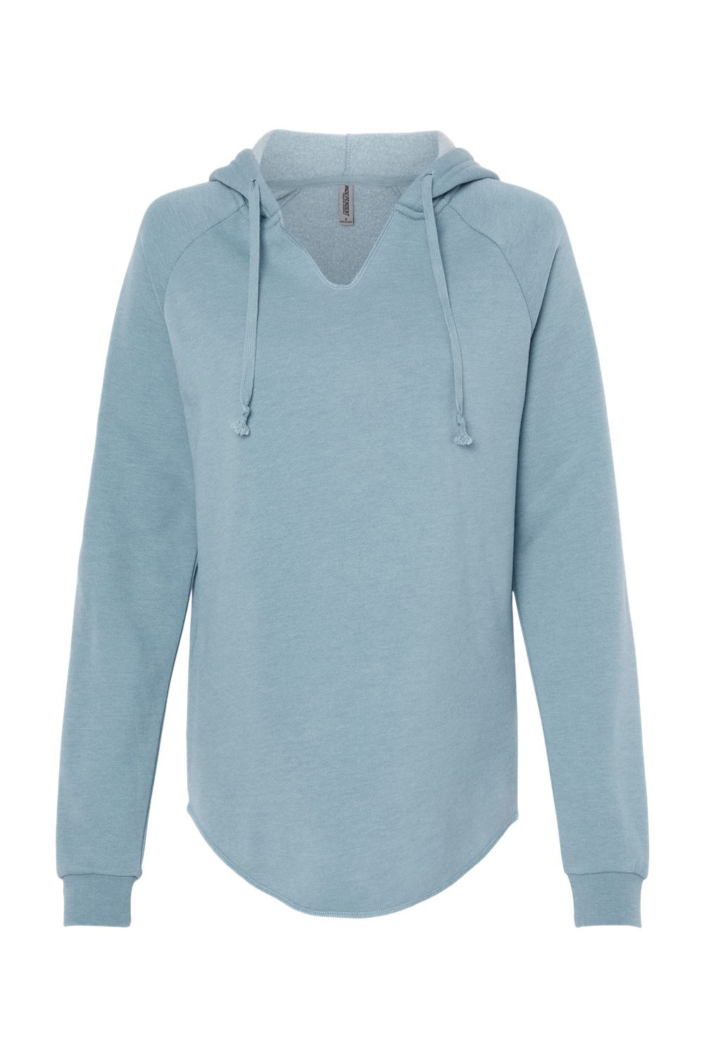 Independent Trading Company PRM2500 Womens California Wave Wash Hooded Sweatshirt Hoodie Misty Blue Flat Front