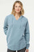 Independent Trading Company PRM2500 Womens California Wave Wash Hooded Sweatshirt Hoodie Misty Blue Model Front