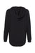 Independent Trading Company PRM2500 Womens California Wave Wash Hooded Sweatshirt Hoodie Black Flat Back