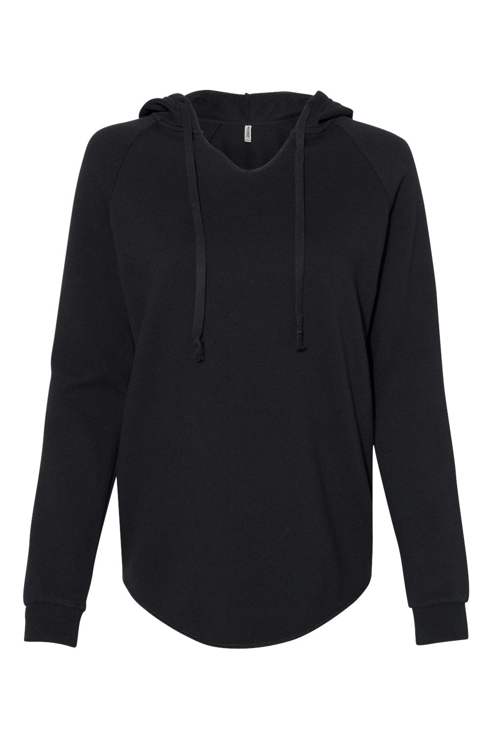Independent Trading Company PRM2500 Womens California Wave Wash Hooded Sweatshirt Hoodie Black Flat Front