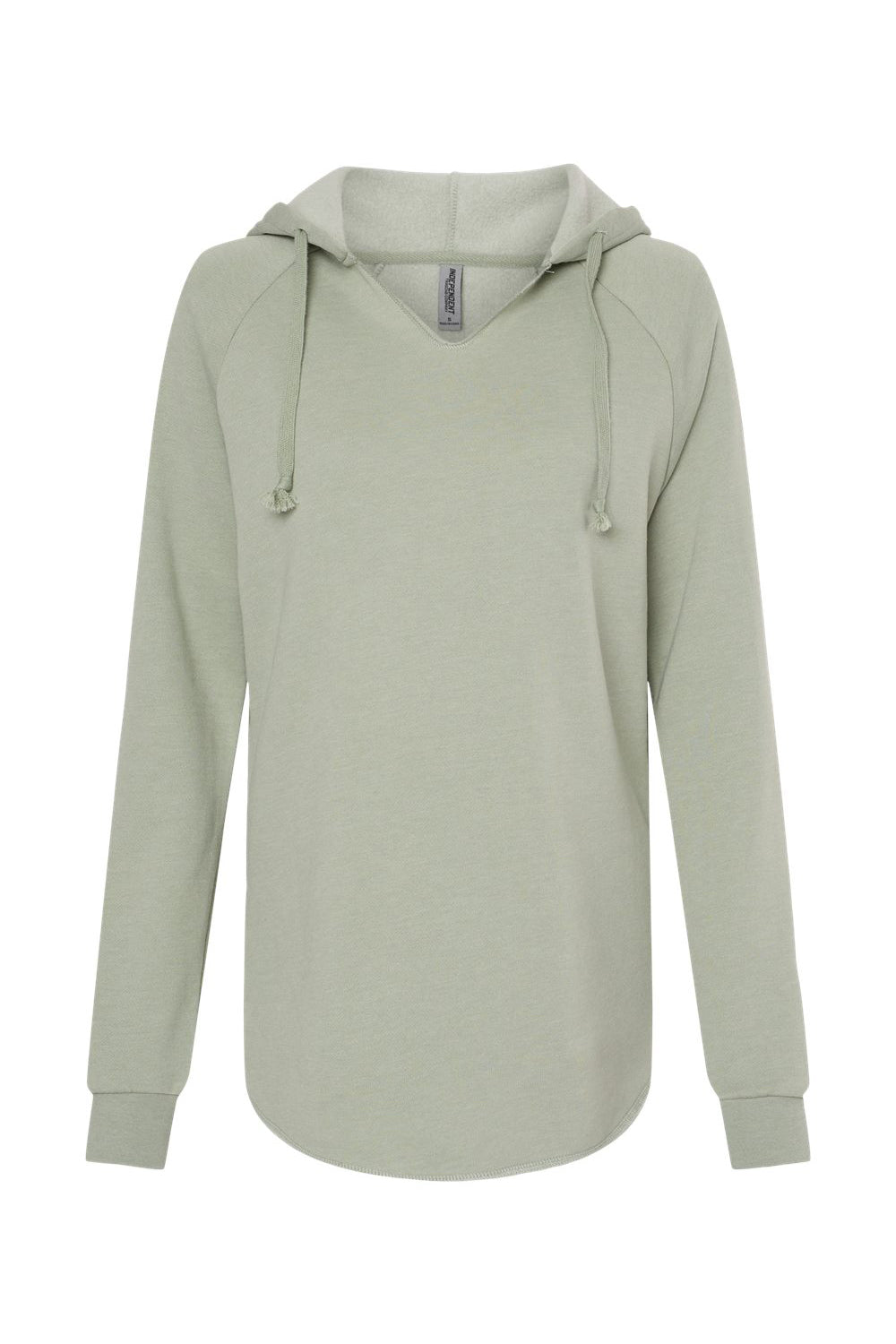 Independent Trading Co. PRM2500 Womens California Wave Wash Hooded Sweatshirt Hoodie Sage Green Flat Front