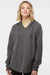 Independent Trading Company PRM2500 Womens California Wave Wash Hooded Sweatshirt Hoodie Shadow Grey Model Front