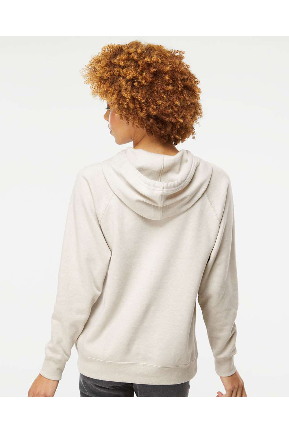 Independent Trading Co. PRM33SBP Mens Special Blend Raglan Hooded Sweatshirt Hoodie Heather Stone Model Back