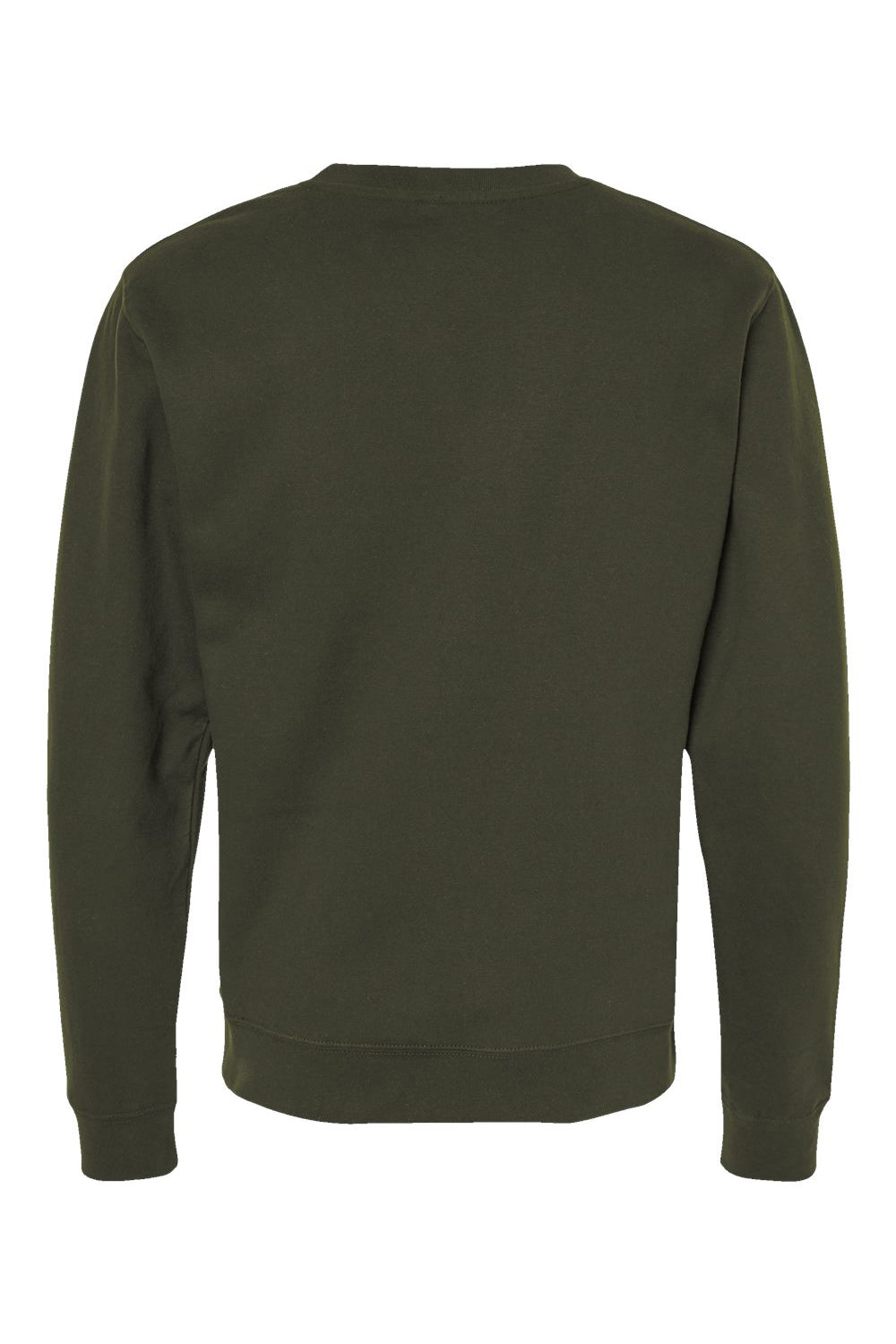 Independent Trading Company SS3000 Mens Crewneck Sweatshirt Army Green Flat Back