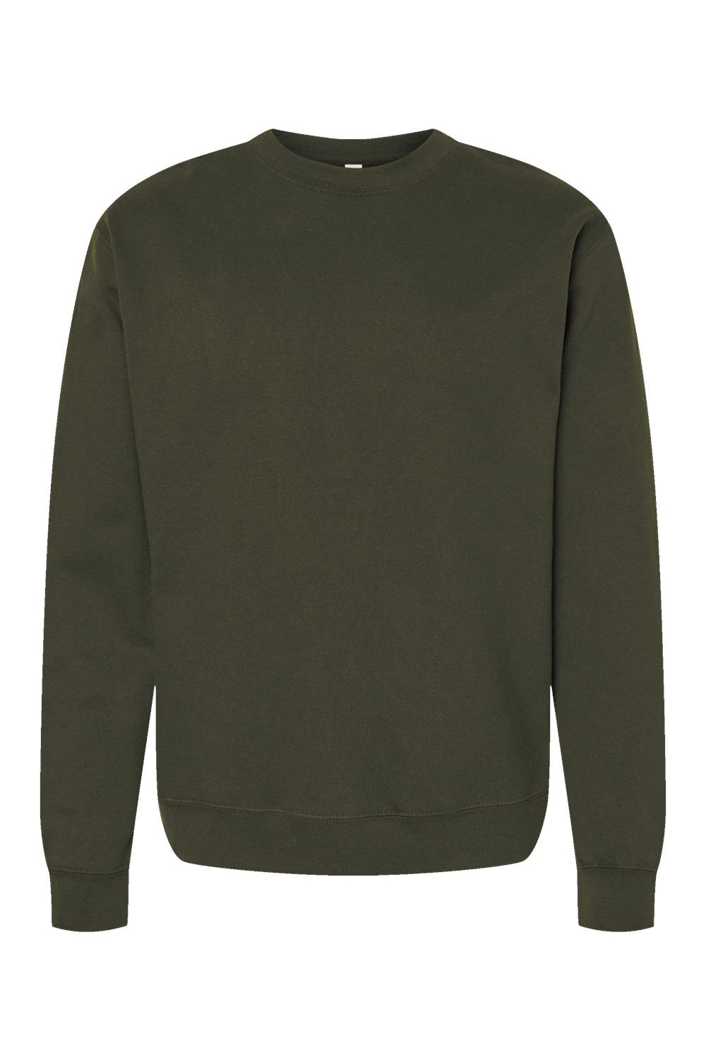 Independent Trading Company SS3000 Mens Crewneck Sweatshirt Army Green Flat Front