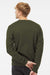 Independent Trading Company SS3000 Mens Crewneck Sweatshirt Army Green Model Back