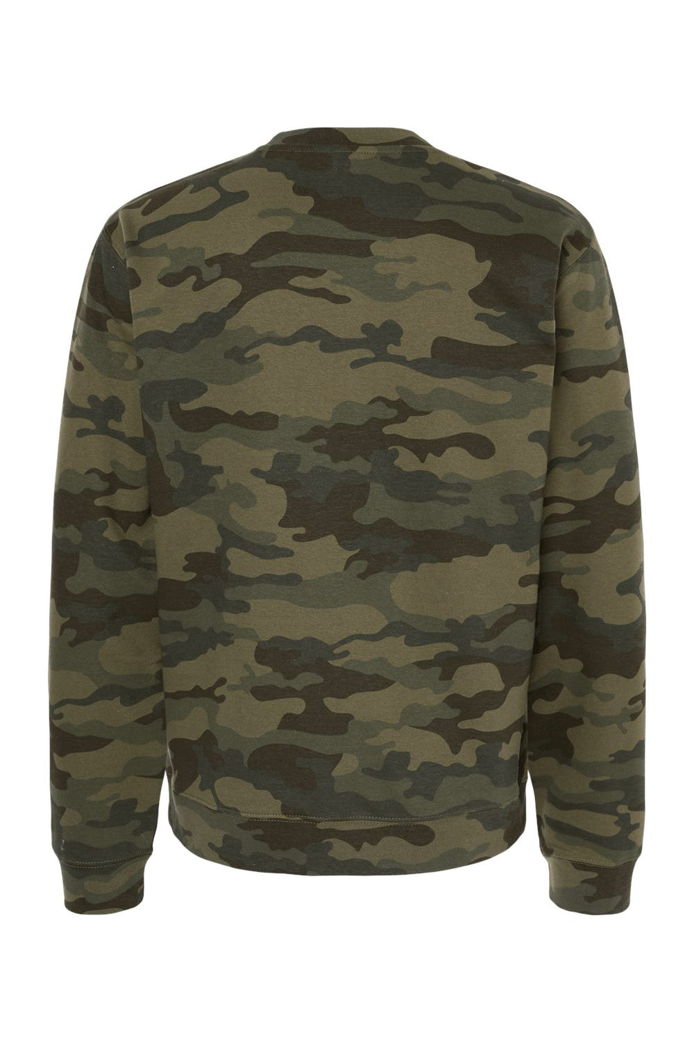 Independent Trading Co. SS3000 Mens Crewneck Sweatshirt Forest Green Camo Flat Back