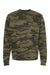Independent Trading Company SS3000 Mens Crewneck Sweatshirt Forest Green Camo Flat Front