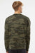 Independent Trading Company SS3000 Mens Crewneck Sweatshirt Forest Green Camo Model Back