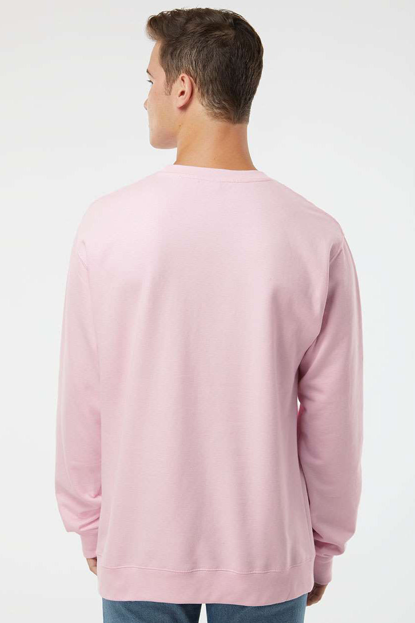 Independent Trading Company SS3000 Mens Crewneck Sweatshirt Light Pink Model Back