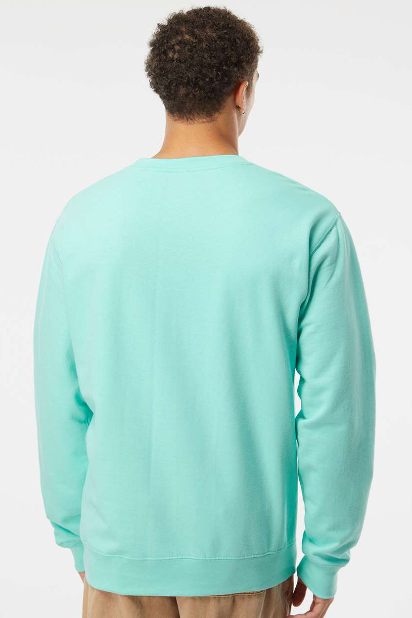 Independent Trading Company SS3000 Mens Crewneck Sweatshirt Mint Green Model Back