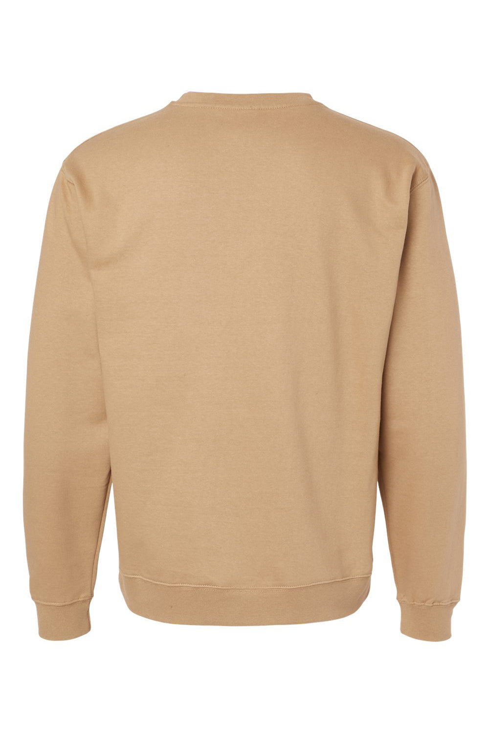 Independent Trading Company SS3000 Mens Crewneck Sweatshirt Sandstone Brown Flat Back