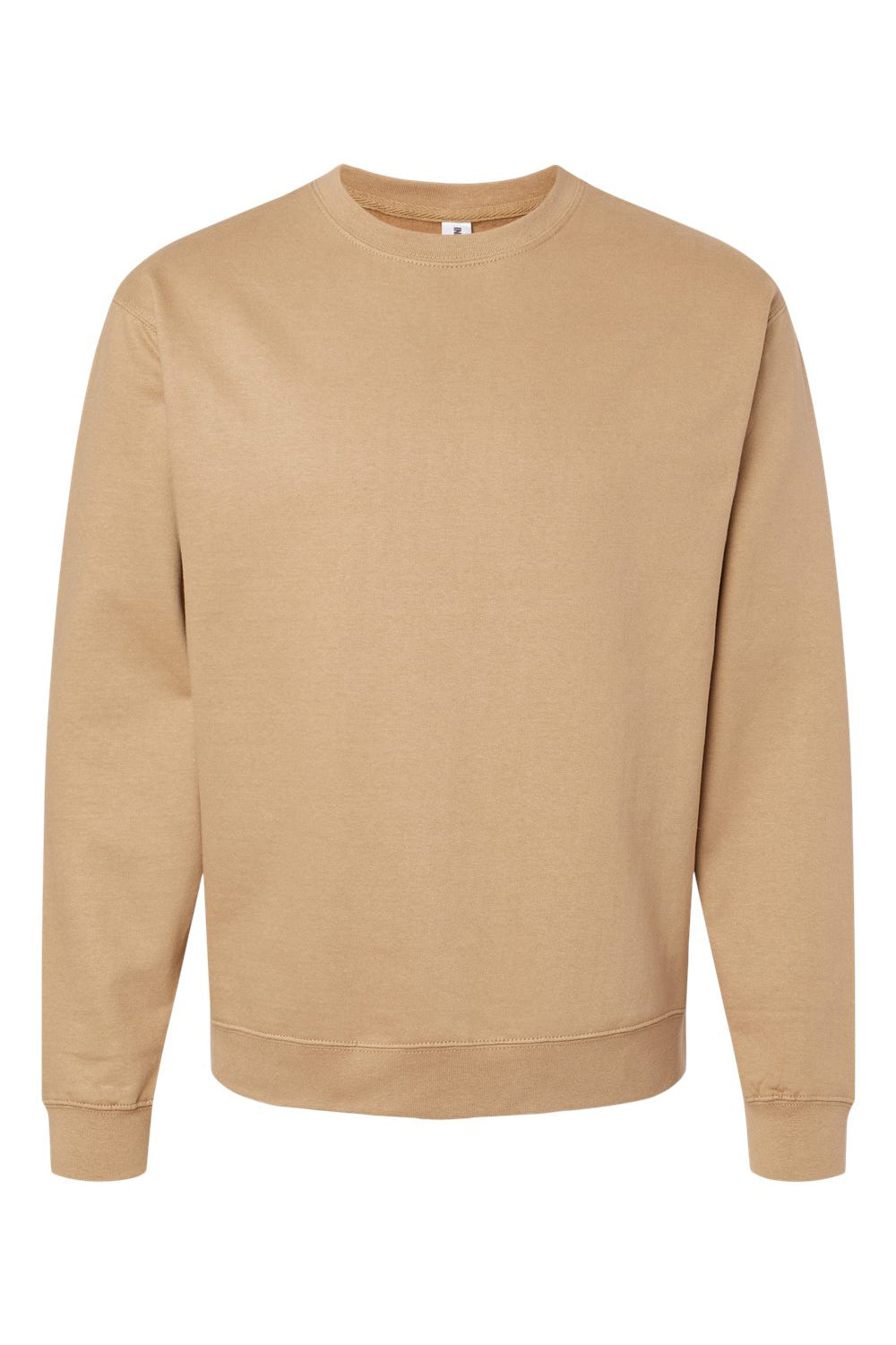 Independent Trading Company SS3000 Mens Crewneck Sweatshirt Sandstone Brown Flat Front