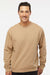 Independent Trading Company SS3000 Mens Crewneck Sweatshirt Sandstone Brown Model Front