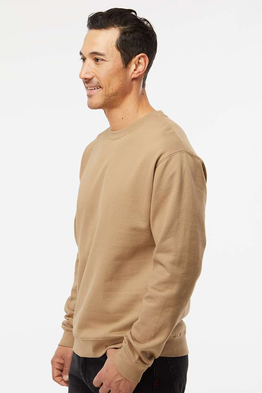 Independent Trading Company SS3000 Mens Crewneck Sweatshirt Sandstone Brown Model Side