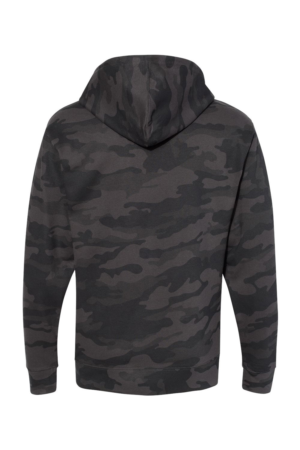 Independent Trading Company SS4500 Mens Hooded Sweatshirt Hoodie w/ Pouch Pocket Black Camo Flat Back
