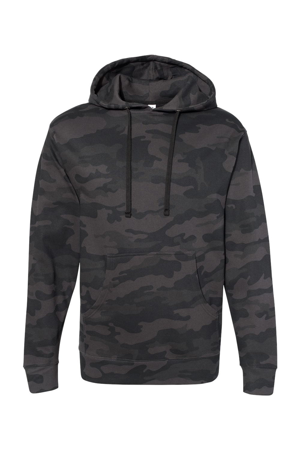 Independent Trading Company SS4500 Mens Hooded Sweatshirt Hoodie w/ Pouch Pocket Black Camo Flat Front